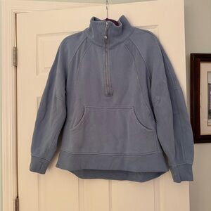 Cozy blue Half-Zip Turtleneck sweatshirt